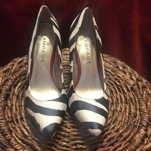Rampage Zebra print heels